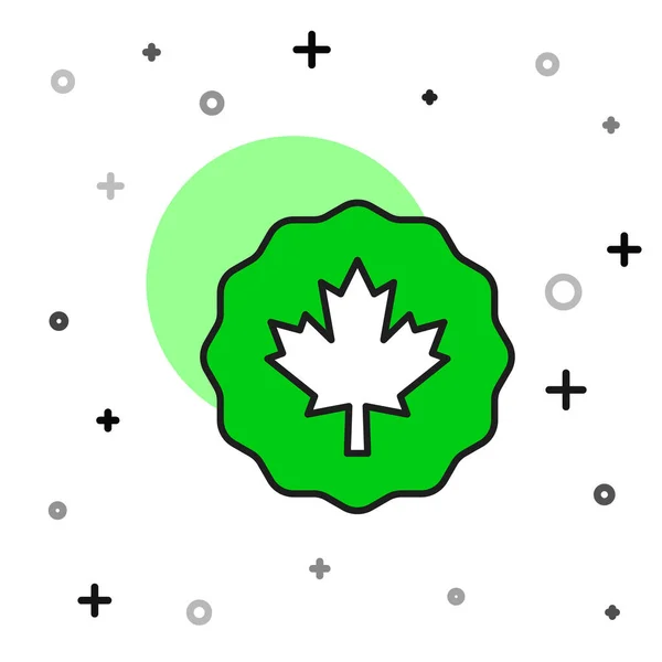 Vyplněný Obrys Kanadský Javorový List Ikona Izolované Bílém Pozadí Kanadský — Stockový vektor