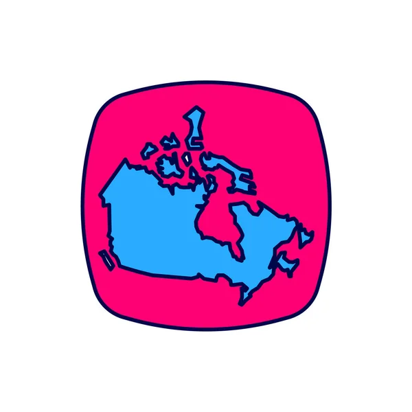 Порожній Обрис Канадської Мапи Ізольований Білому Тлі Вектор — стоковий вектор