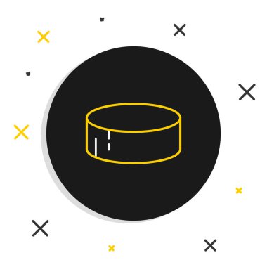 Hat hokeyi diski simgesi beyaz arkaplanda izole edildi. Spor malzemeleri. Renkli taslak konsepti. Vektör