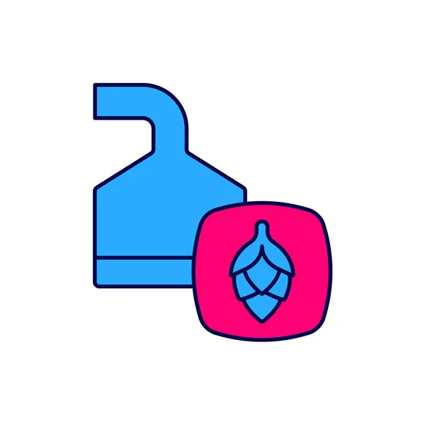 Filled Outline Traditional Brewing Vessels Brewery Icon Isolated White Background — 스톡 벡터