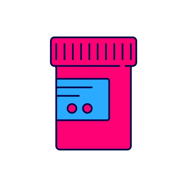 Filled Outline Medicine Bottle Pills Icon Isolated White Background Bottle — Stock vektor