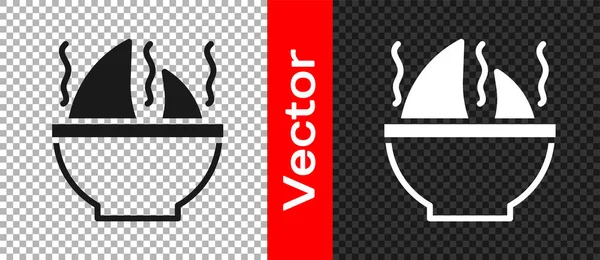 Black Shark Fin Soup Icon Isoliert Auf Transparentem Hintergrund Vektor — Stockvektor