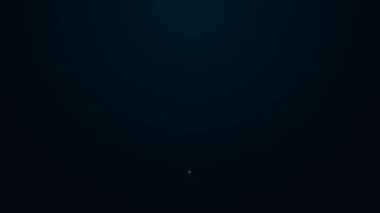 Parlayan neon hattı İşçi konumu simgesi siyah arkaplanda izole edildi. 4K Video hareketli grafik canlandırması.