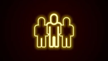 Parlayan neon hattı Proje taban simgesi siyah arkaplanda izole edildi. İş analizi ve planlama, danışmanlık, takım çalışması, proje yönetimi. Geliştiriciler. 4K Video hareketli grafik canlandırması.
