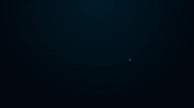 Siyah arkaplanda izole edilmiş arama simgesi için parlayan neon çizgi büyüteç. İşe alım ya da seçim konsepti. Çalışanları ve işi ara. 4K Video hareketli grafik canlandırması.