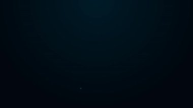 Parlayan neon hattı İşçi simgesi siyah arkaplanda izole edildi. İş simgesi kullanıcı profili simgesi simgesi. Erkek kullanıcı işareti. 4K Video hareketli grafik canlandırması.