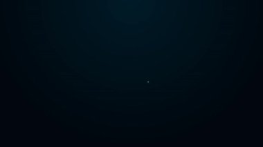 Parlayan neon hattı iş adamı simgesi siyah arkaplanda izole edildi. İş simgesi kullanıcı profili simgesi simgesi. Erkek kullanıcı işareti. 4K Video hareketli grafik canlandırması.