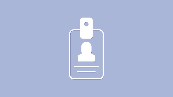 Icona Badge Identificazione Bianca Isolata Sfondo Viola Può Essere Utilizzato — Video Stock