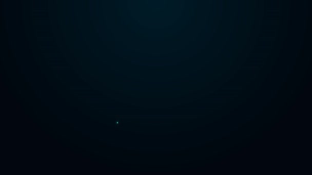 Glowing Neon Line Video Chat Conference Icon Isolated Black Background — Αρχείο Βίντεο