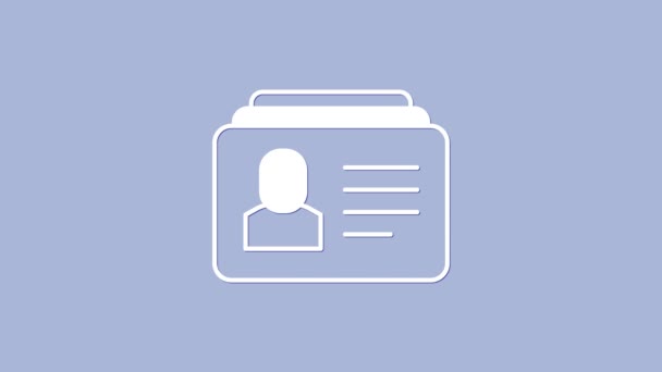 White Resume Icoon Geïsoleerd Paarse Achtergrond Aanvraag Zoek Professioneel Personeel — Stockvideo