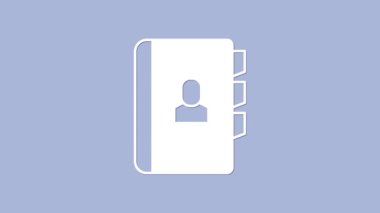 Beyaz Kalan simgesi mor arkaplanda izole edildi. Özgeçmiş başvurusu. Profesyonel personel aranıyor. Personel analizi devam ediyor. 4K Video hareketli grafik canlandırması.