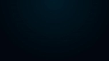 Parlayan neon hattı insan ve siyah arka planda izole edilmiş dişli simgesi. Yapay zeka. Beyin işaretini düşünüyorum. Beynin sembol çalışması. 4K Video hareketli grafik canlandırması.