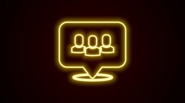 Parlayan neon hattı Proje taban simgesi siyah arkaplanda izole edildi. İş analizi ve planlama, danışmanlık, takım çalışması, proje yönetimi. Geliştiriciler. 4K Video hareketli grafik canlandırması.