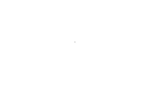 Zwarte Lijn Verrekijker Pictogram Geïsoleerd Witte Achtergrond Zoek Software Bord — Stockvideo