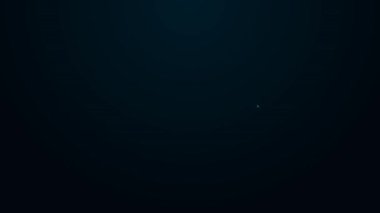 İzlanda simgesinin parlayan neon hattı haritası siyah arkaplanda izole edildi. 4K Video hareketli grafik canlandırması.