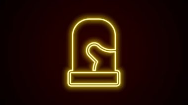 Parlayan neon hattı örgü ören bir çift eldiven simgesi siyah arka planda izole edilmiş. Mitten simgesi. Mutlu Noeller ve mutlu yıllar. 4K Video hareketli grafik canlandırması.