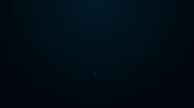 Parlayan neon hattı İsviçre çakısı ikonu siyah arka planda izole edildi. Çoklu alet, çok amaçlı çakı. Çok fonksiyonlu bir alet. 4K Video hareketli grafik canlandırması.