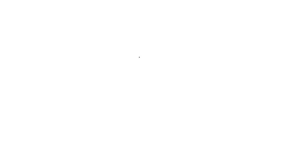 Черная Линия Древний Викинг Скандинавский Drakkar Икона Изолированы Белом Фоне — стоковое видео