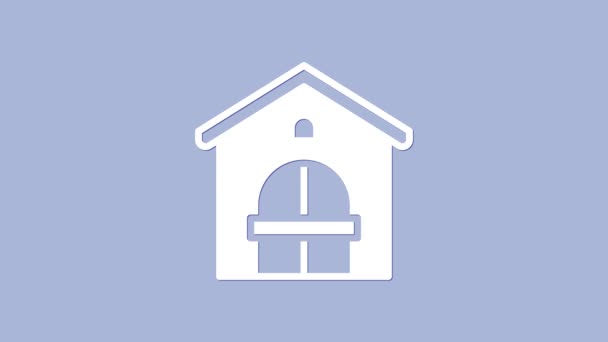 Casa Campo Blanca Icono Aislado Sobre Fondo Púrpura Animación Gráfica — Vídeos de Stock