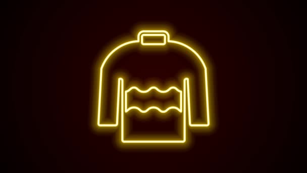 Glowing Neon Line Sweater Ikon Terisolasi Pada Latar Belakang Hitam — Stok Video