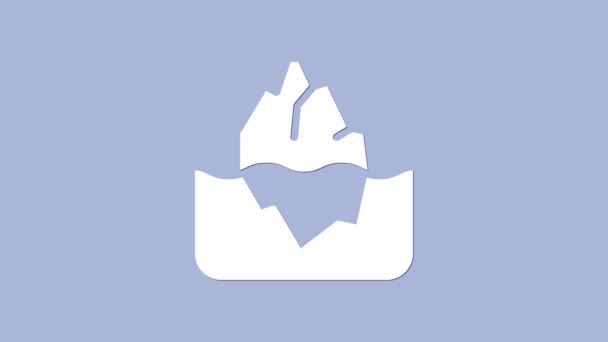 Λευκή Εικόνα Παγόβουνου Απομονωμένη Μωβ Φόντο Γραφική Κίνηση Κίνησης Βίντεο — Αρχείο Βίντεο