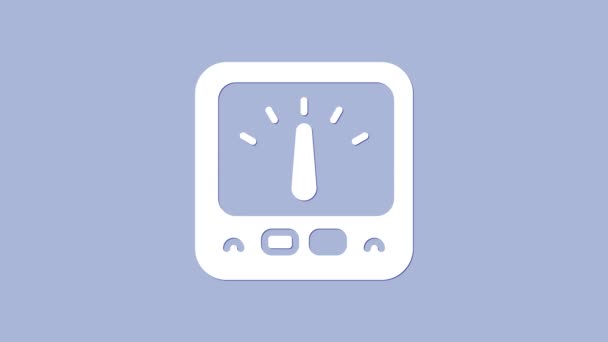 Weißes Ampere Meter Multimeter Voltmeter Symbol Isoliert Auf Violettem Hintergrund — Stockvideo