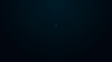 Parlayan neon hattı elektrik sayacı simgesi siyah arkaplanda izole edildi. 4K Video hareketli grafik canlandırması.
