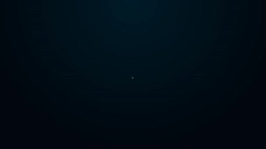 Elektronik devre ikonunda parlayan neon hattı Buzzer siyah arkaplanda izole edildi. 4K Video hareketli grafik canlandırması.