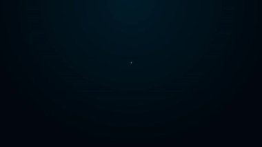 Parlayan neon hattı Ohmmetre simgesi siyah arkaplanda izole edildi. 4K Video hareketli grafik canlandırması.