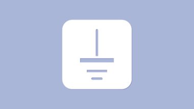 Beyaz Elektrik sembolü zemin simgesi mor arkaplanda izole edilmiş. Koruyucu toprak sembolü elektrik. 4K Video hareketli grafik canlandırması.