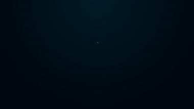 Parlayan neon çizgisi yaratıcı lamba ışığı fikri simgesi siyah arkaplanda izole edildi. Fikirler ilham, icat, etkili düşünme, bilgi ve eğitim kavramları. 4K Video hareketli grafik canlandırması.