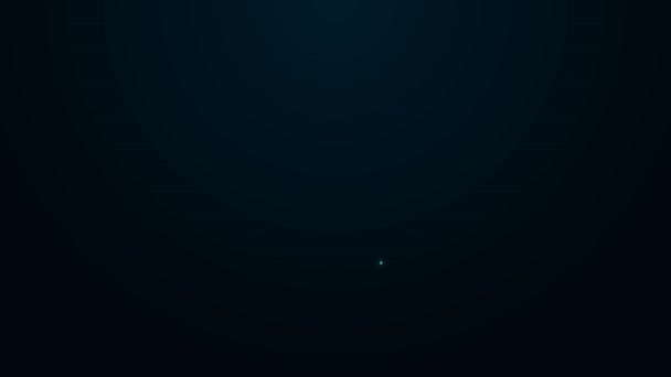 ネオンラインの輝き黒の背景に隔離された電気出口アイコン 電源ソケット ロゼットのシンボル 4Kビデオモーショングラフィックアニメーション — ストック動画
