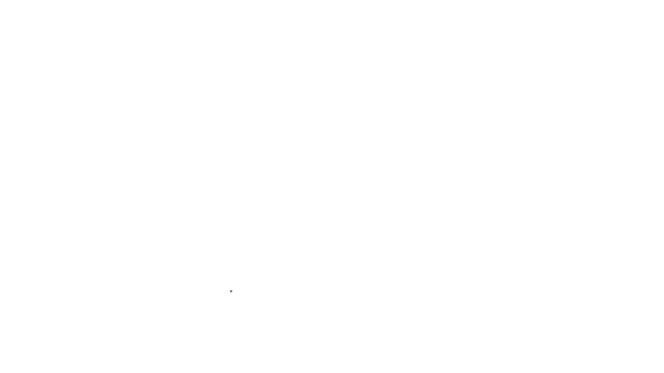 ブラックライン白色の背景に絶縁された高電圧サインアイコン 危険のシンボル 三角形の矢印 警告アイコン 4Kビデオモーショングラフィックアニメーション — ストック動画