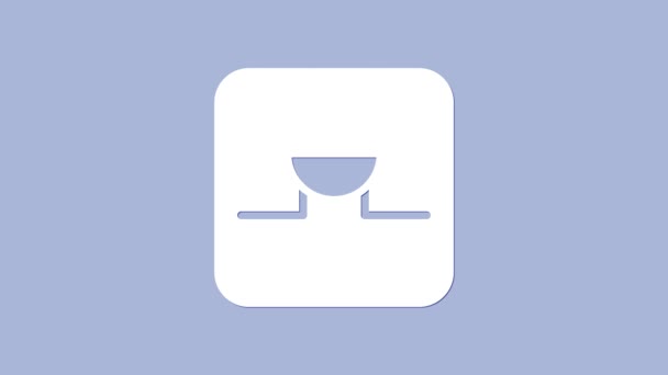 Biały Brzęczyk Ikonie Obwodu Elektronicznego Izolowany Fioletowym Tle Animacja Graficzna — Wideo stockowe