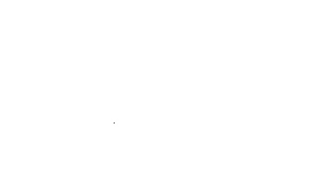 Черная Линия Электрический Трансформатор Значок Изолирован Белом Фоне Видеографическая Анимация — стоковое видео
