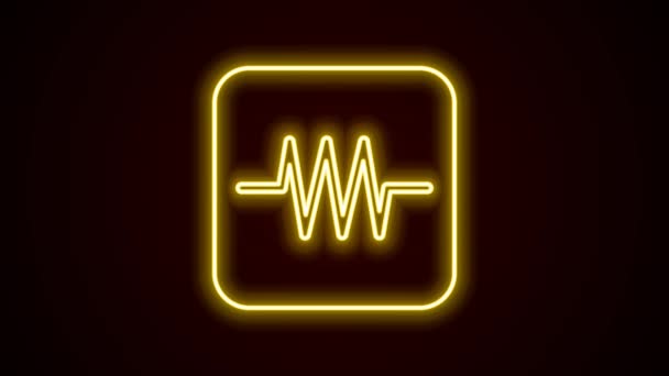Świecący Neon Linii Rezystor Ikonie Obwodu Elektronicznego Izolowane Czarnym Tle — Wideo stockowe