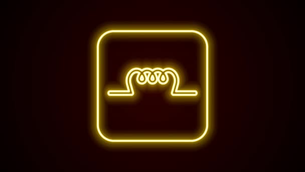 Linea Neon Incandescente Induttore Icona Circuito Elettronico Isolato Sfondo Nero — Video Stock