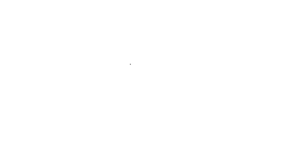 ブラックライン白色の背景に絶縁された電解コンデンサアイコン 4Kビデオモーショングラフィックアニメーション — ストック動画