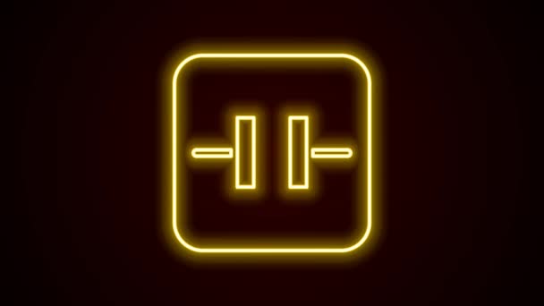 Glödande Neon Linje Elektrolytisk Kondensator Ikon Isolerad Svart Bakgrund Video — Stockvideo