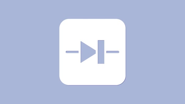 Biała Dioda Ikonie Obwodu Elektronicznego Izolowana Fioletowym Tle Animacja Graficzna — Wideo stockowe