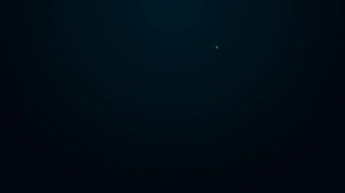 Parlak neon çizgili araba aküsü simgesi siyah arkaplanda izole edildi. Akümülatör bataryası enerji ve elektrik akümülatörü bataryası. 4K Video hareketli grafik canlandırması.