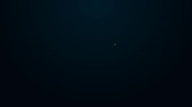 Parlayan neon hattı elektrik düğmesi simgesi siyah arkaplanda izole edildi. Açık ve kapalı simgesi. Loş ışık düğmesi işareti. Enerji tasarrufu kavramı. 4K Video hareketli grafik canlandırması.