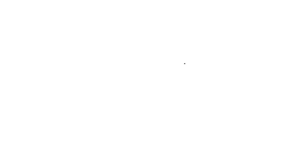 Черная Линия Bunk Кровать Иконка Изолирована Белом Фоне Видеографическая Анимация — стоковое видео