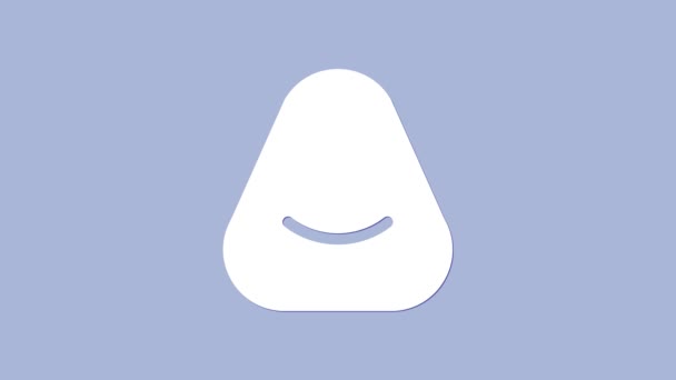 Weißes Hockersymbol Isoliert Auf Lila Hintergrund Weicher Stuhl Tasche Für — Stockvideo