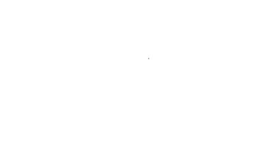 Siyah çizgi kürk standı simgesi beyaz arkaplanda izole edildi. 4K Video hareketli grafik canlandırması.