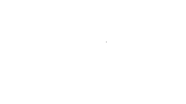 黑线斗篷是白色背景上孤立的图标 4K视频运动图形动画 — 图库视频影像