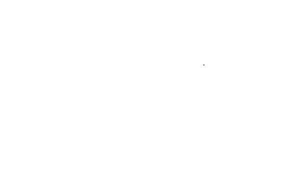 Черная Линия Стол Стоять Значок Изолирован Белом Фоне Видеографическая Анимация — стоковое видео