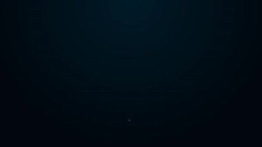 Siyah arka planda izole edilmiş aşk ikonu ikonu içeren parlak neon hattı şişesi. Sevgililer günün kutlu olsun. 4K Video hareketli grafik canlandırması.