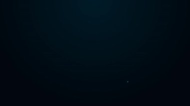 Parlayan neon hattı Beanie şapka simgesi siyah arkaplanda izole edildi. 4K Video hareketli grafik canlandırması.