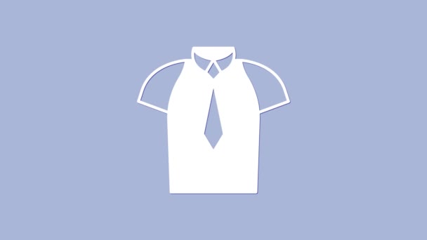 Біла Сорочка Ізольована Фіолетовому Фоні Футболка Відеографічна Анімація — стокове відео